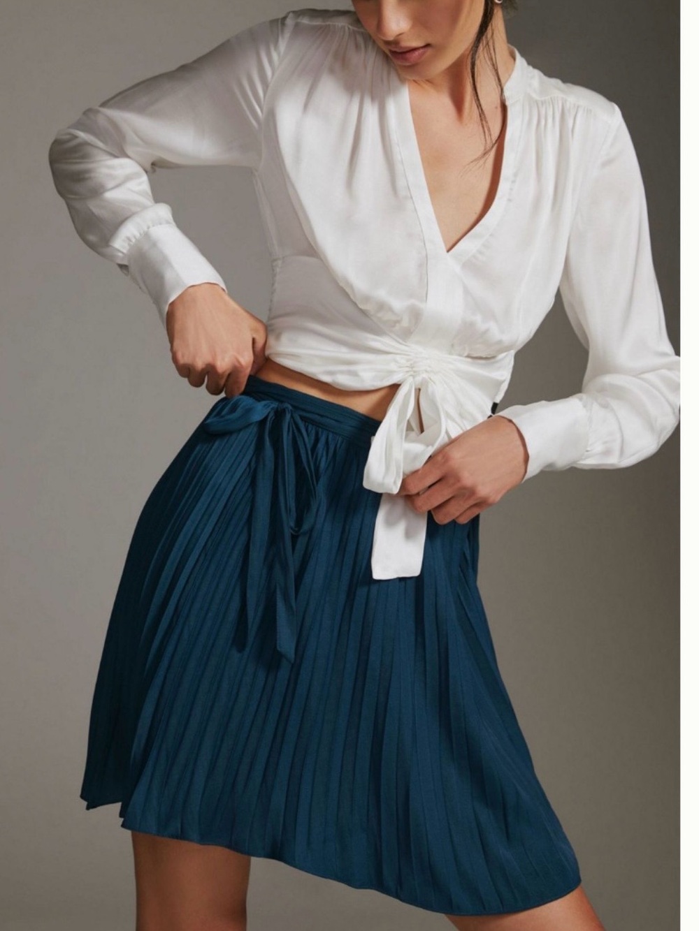 Anthropologie Deep Teal Wrap Skirt